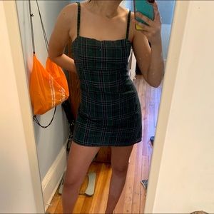 urban outfitters plaid a-line mini dress